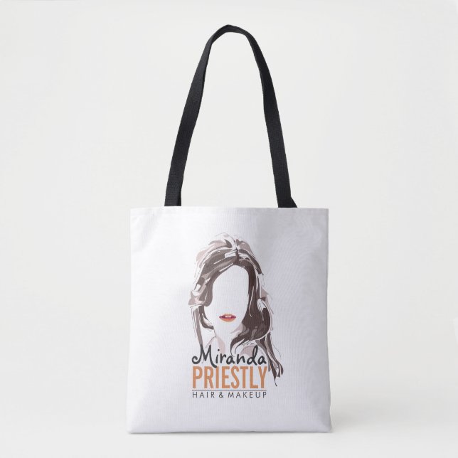 Modern Makeup Artist and Hair Stylist Beauty Salon Tote Bag (Front)