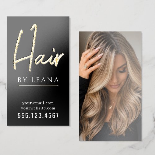 Modern Makeup Artist and Hair Stylist Foil Business Cards