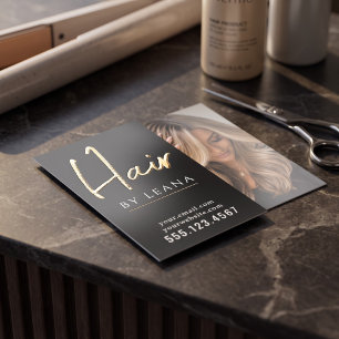 Modern Makeup Artist and Hair Stylist Foil Spot Gloss Business Cards