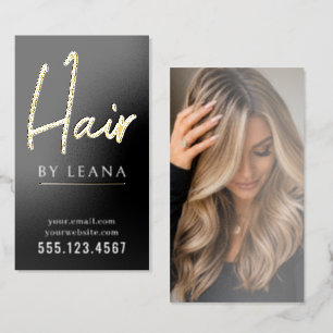 Modern Makeup Artist and Hair Stylist Foil Spot Gloss Business Cards