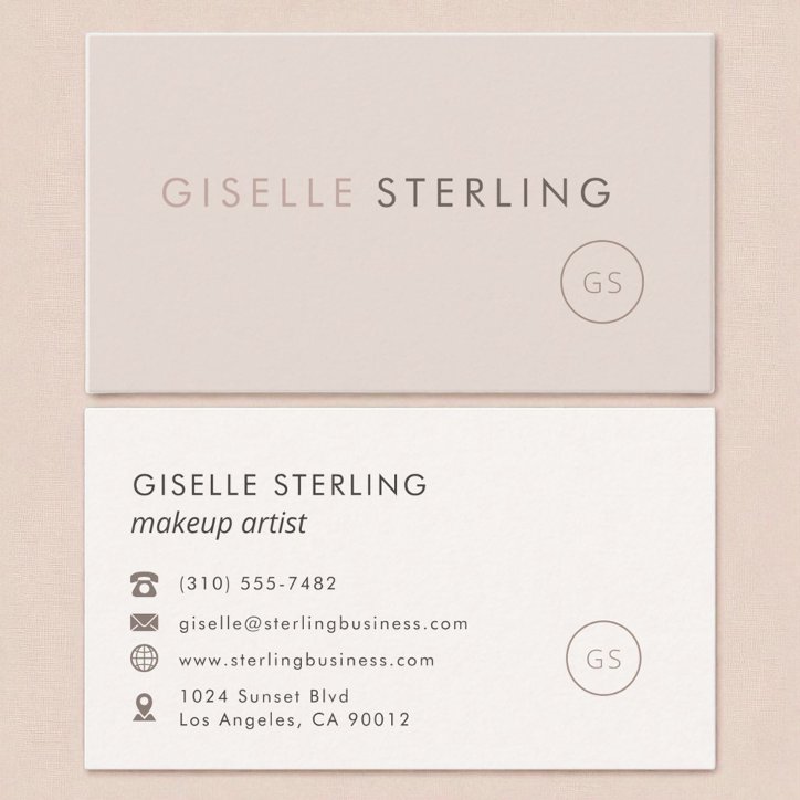 Modern Makeup Artist Blush Pink Minimalist Luxury Business Card