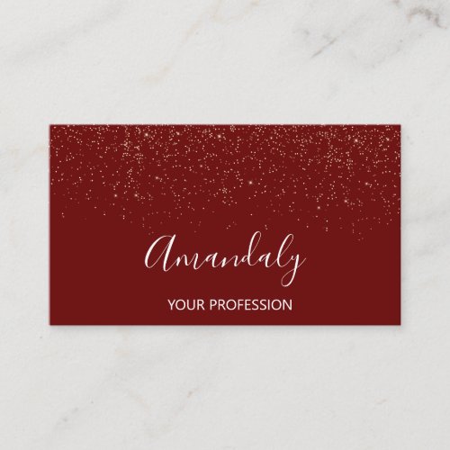 Modern MAKEUP ARTIST Burgundy Gold Business Card