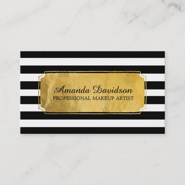 Modern Makeup Artist Business Cards (Front)