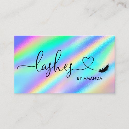 Modern Makeup Artist  Eyes Lashes Holographic Business Card