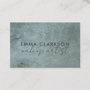 Modern Makeup Artist Grunge Blue Gray Business Card