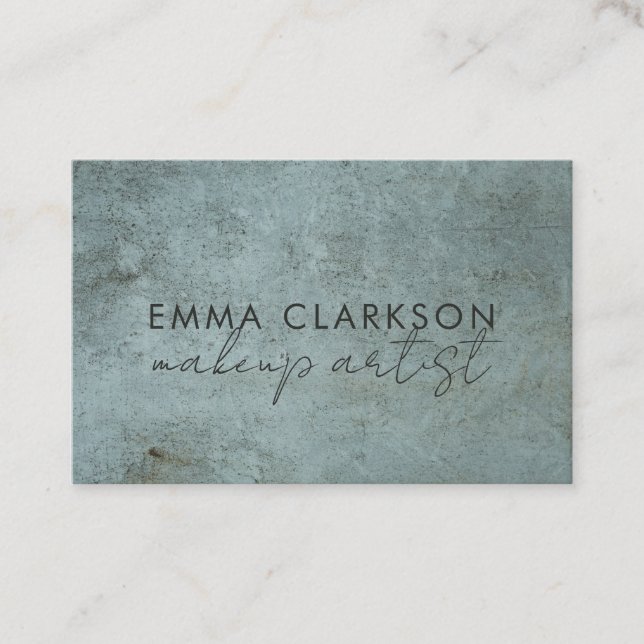 Modern Makeup Artist Grunge Blue Gray  Business Card (Front)