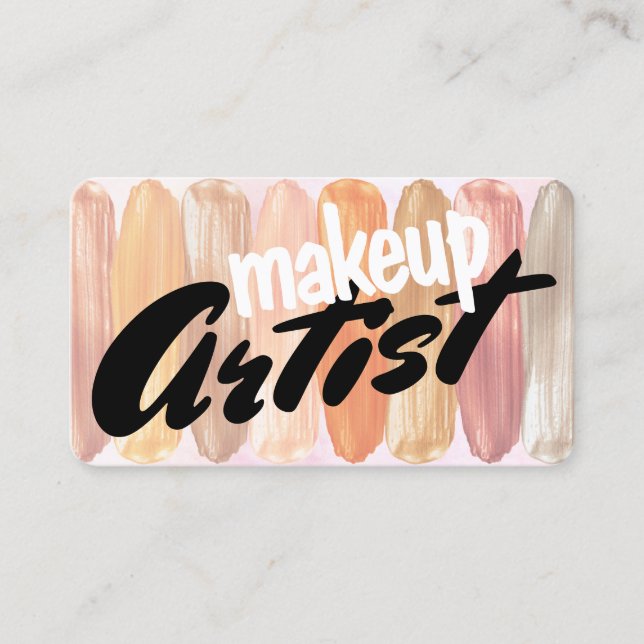 Modern Makeup Artist Holographic Playful Business Card (Front)