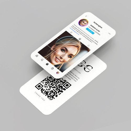 Modern Makeup Artist Instagram Monogram Business Card