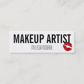 modern makeup artist lips kiss simple budget cheap mini business card