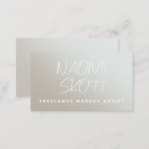 Modern Makeup Artist Luminous Silver Business Card