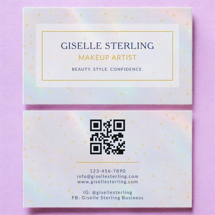 Modern Makeup Artist Luxury Holographic Business Card