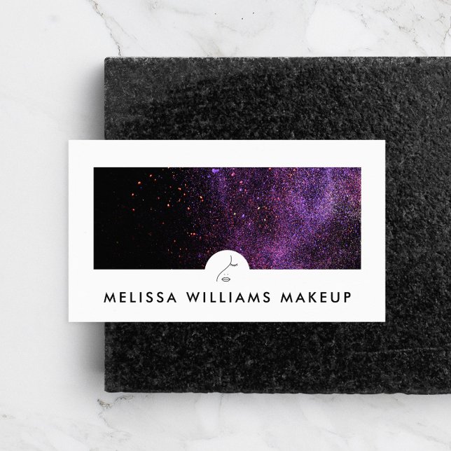 Modern Makeup Artist Minimalist Face Logo Business Card (Creator Uploaded)