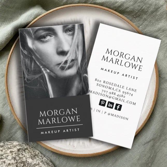 Modern Makeup Artist Photo Business Card Zazzle