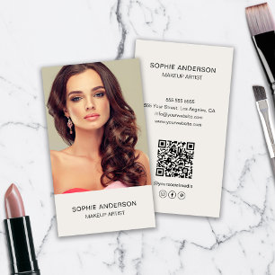Modern Makeup Artist Photo Business Card