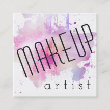modern makeup artist pink watercolor splatter