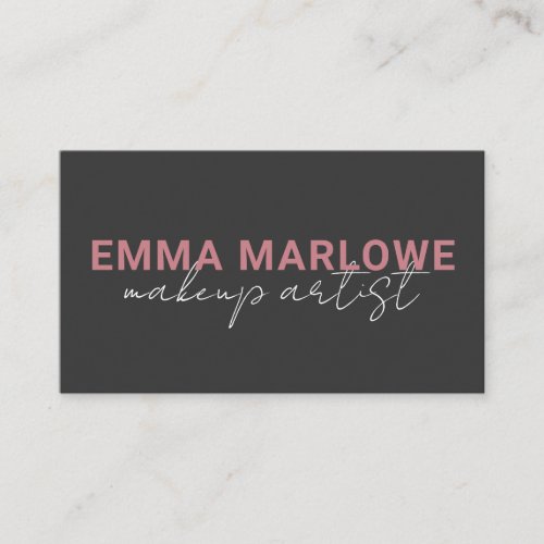 Modern Makeup Artist Smoky Dusty Rose Business Card