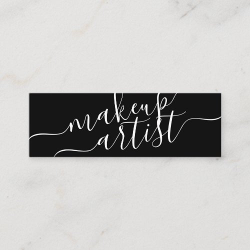 Modern makeup artist typography black white simple mini business card