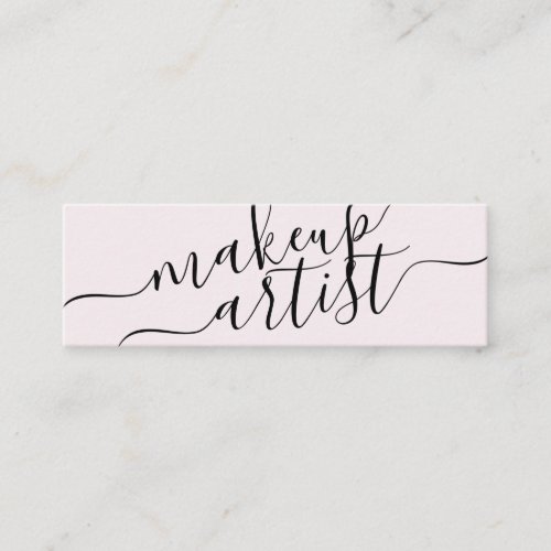 Modern makeup artist typography blush pink trendy mini business card