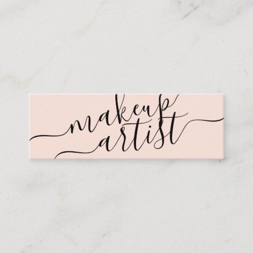 Modern makeup artist typography coral pink trendy mini business card