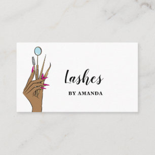 Modern Makeup Eyebrow Eyes Lashes Girly Business Card