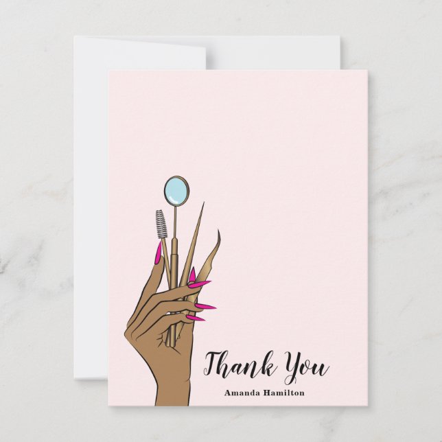 Modern Makeup Eyebrow Eyes Lashes Girly Note Card (Front)