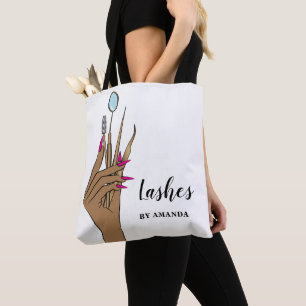 Modern Makeup Eyebrow Eyes Lashes Girly Tote Bag