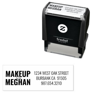 Modern Makeup Studio Name Return Address Phone Self-inking Stamp