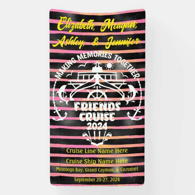 Modern Making Memories Together Friend Cruise Banner (Vertical)