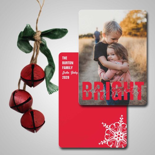 Modern Making Spirits Bright Christmas Holiday Card