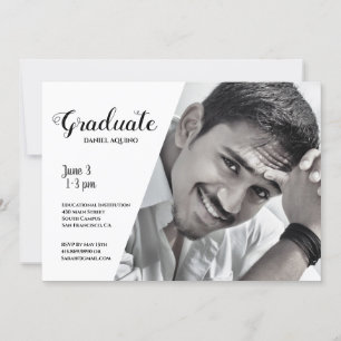 Modern Male Custom Photo Graduation Invitation