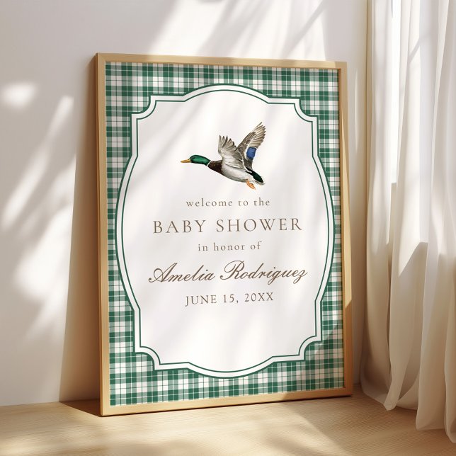 Modern Mallard Duck Gender Neutral Baby Shower Poster (Creator Uploaded)