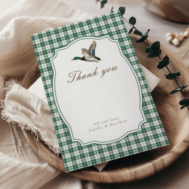 Modern Mallard Duck Gender Neutral Thank You Enclosure Card (Creator Uploaded)