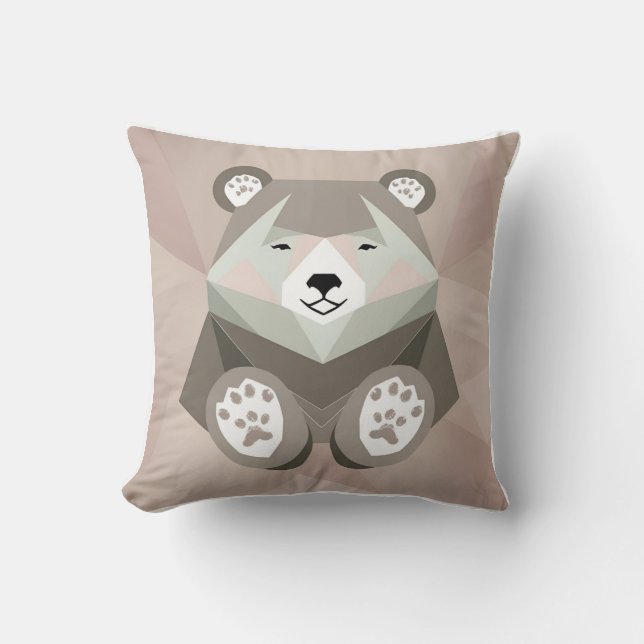 Modern Mama Bear Geometric  Throw Pillow (Front)