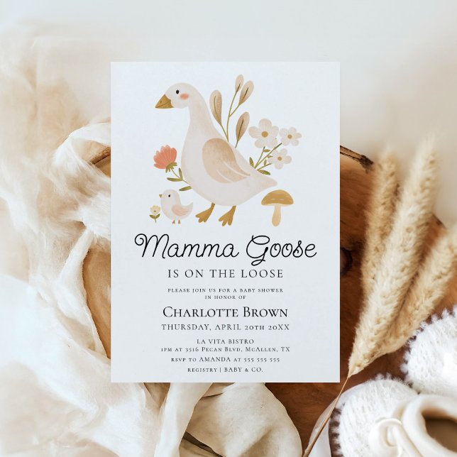 Modern Mama Goose Baby Shower Invitation (Creator Uploaded)