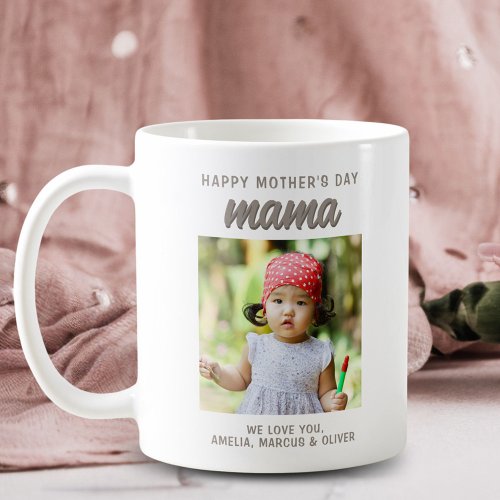 Modern Mama Kids Photo Happy Mothers Day  Coffee Mug