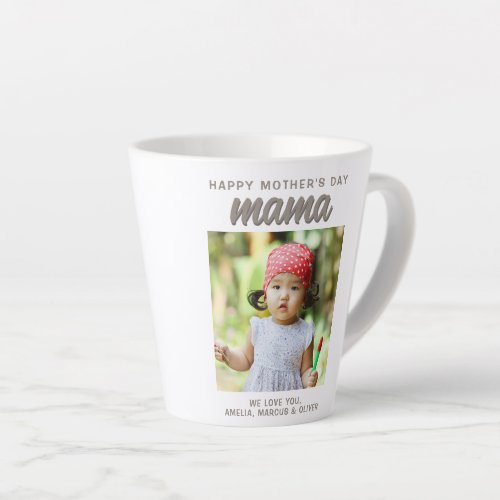 Modern Mama Kids Photo Happy Mothers Day  Latte Mug