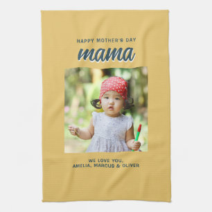 Modern Mama Kids Photo Mother's Day  Kitchen Towel