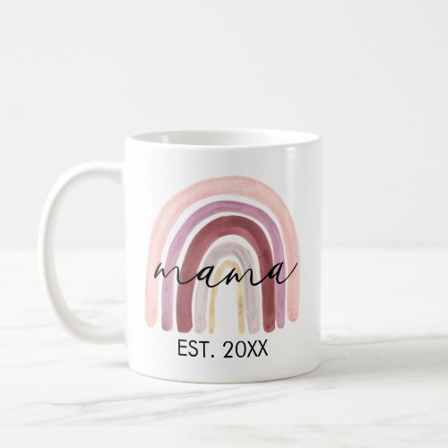 Modern Mama Script Boho Rainbow Mug