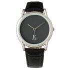 Modern man monogram name black white personalized