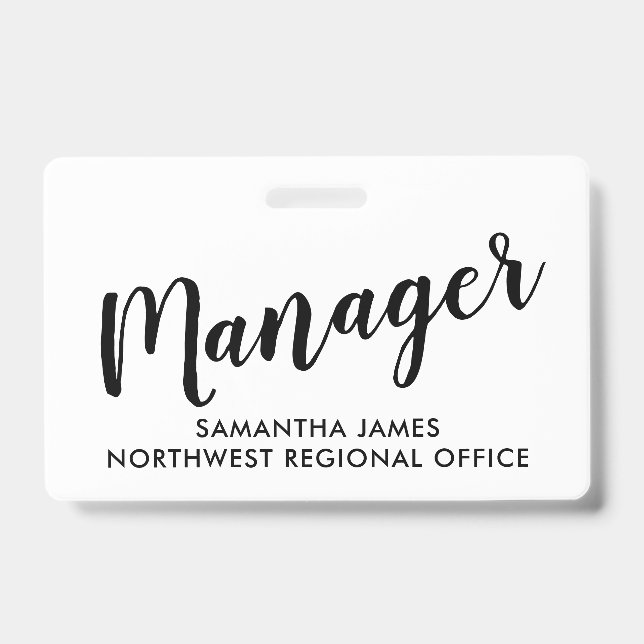 Modern Manager ID Badge (Front)