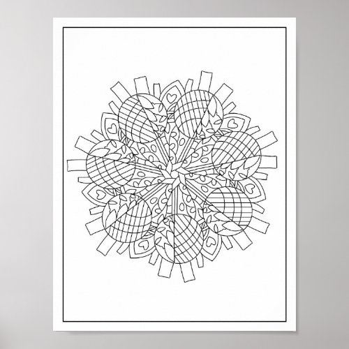 Modern Mandala Adult Coloring Poster