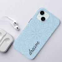 Modern Mandala Dusty Blue Script