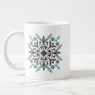 Modern Mandala Floral Greenery Bohemian Art Giant Coffee Mug