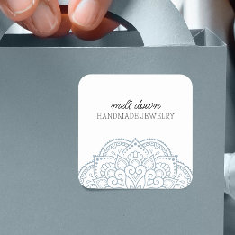 Modern Mandala Handmade Jewelry Square Sticker