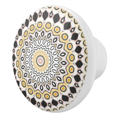 Modern Mandala Kaleidoscope Medallion Ceramic Knob