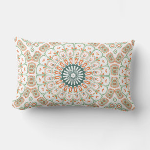 Modern Mandala Kaleidoscope Medallion Design Lumbar Pillow