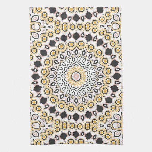 Modern Mandala Kaleidoscope Medallion Kitchen Towel