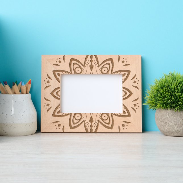 Modern Mandala Laser Etched Picture Frame (Front)