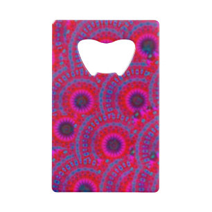 MODERN MANDALA ROSE COLOR PINK CREDIT CARD BOTTLE OPENER