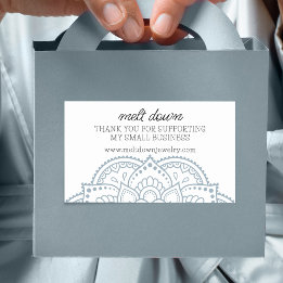 Modern Mandala Thank You Small Business Rectangular Sticker